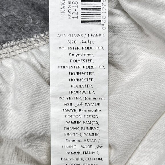 Koton Baby 3 Rabbits Embroidered Best Friends Fleece w/Lace Peplum 12-18 Months - Picture 8 of 9